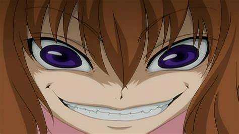 evil smile cartoon|creepy anime girl smile.